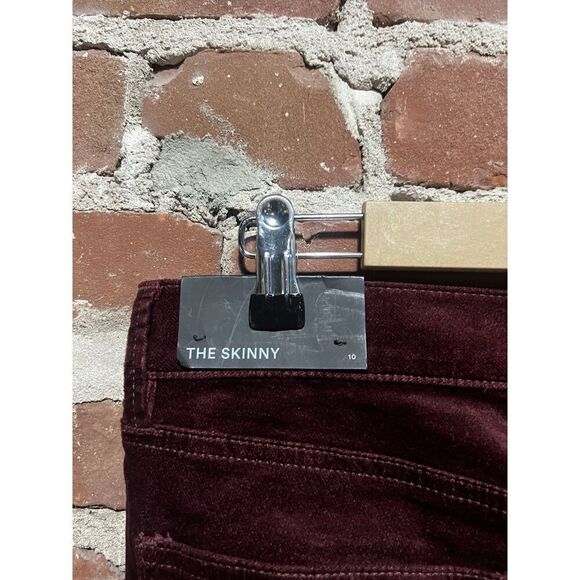 Ann Taylor Womens Red Velour Skinny Pant Size 10 NWT - Picture 4 of 4